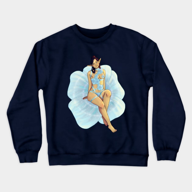 Blue Hibiscus Crewneck Sweatshirt by Katminusesshop